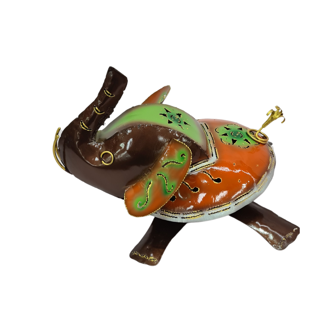 Mosquito coil holder metal elephant colourful design