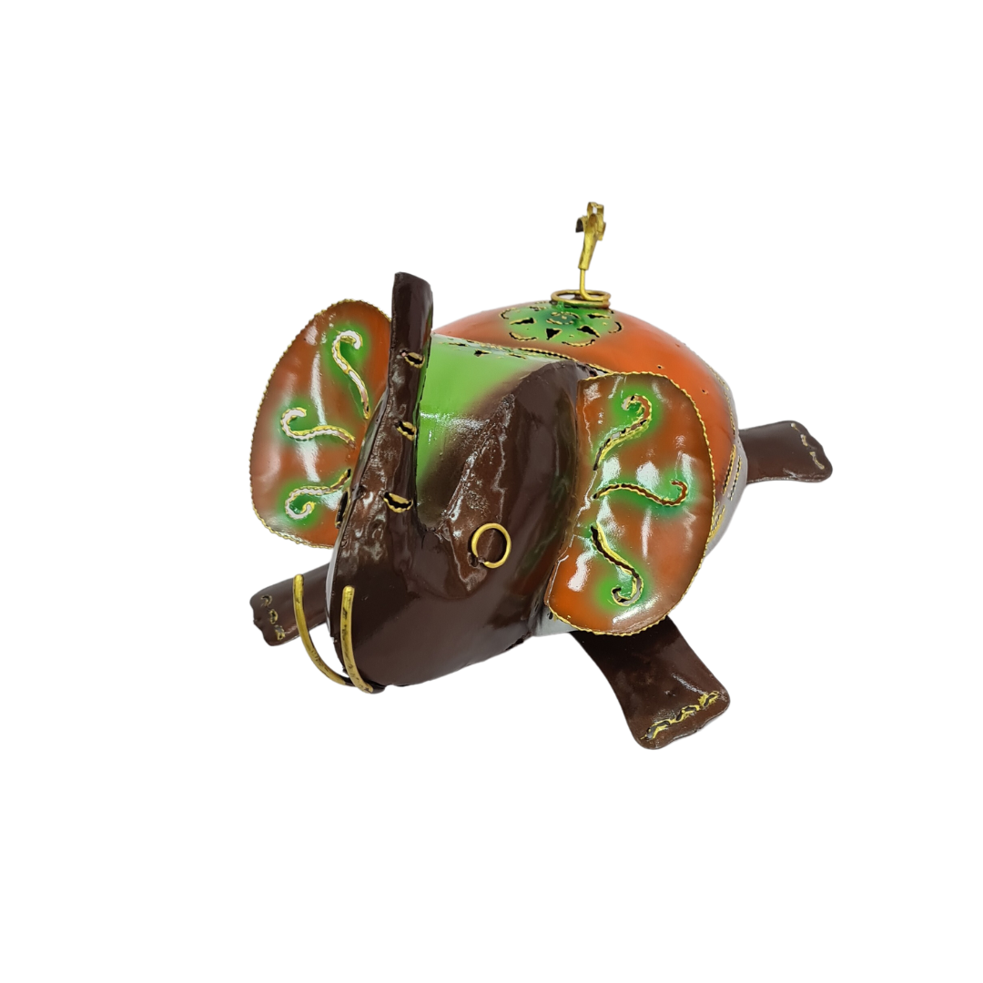 Mosquito coil holder metal elephant colourful design