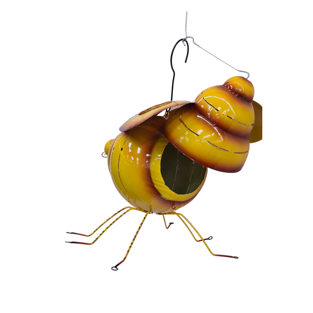 Bee bright yellow hanging candle light holder 35 cm