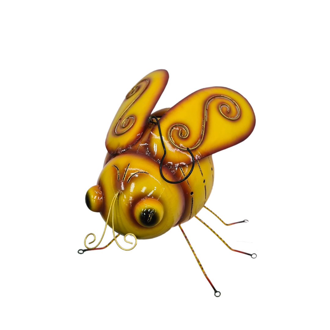 Bee bright yellow hanging candle light holder 35 cm