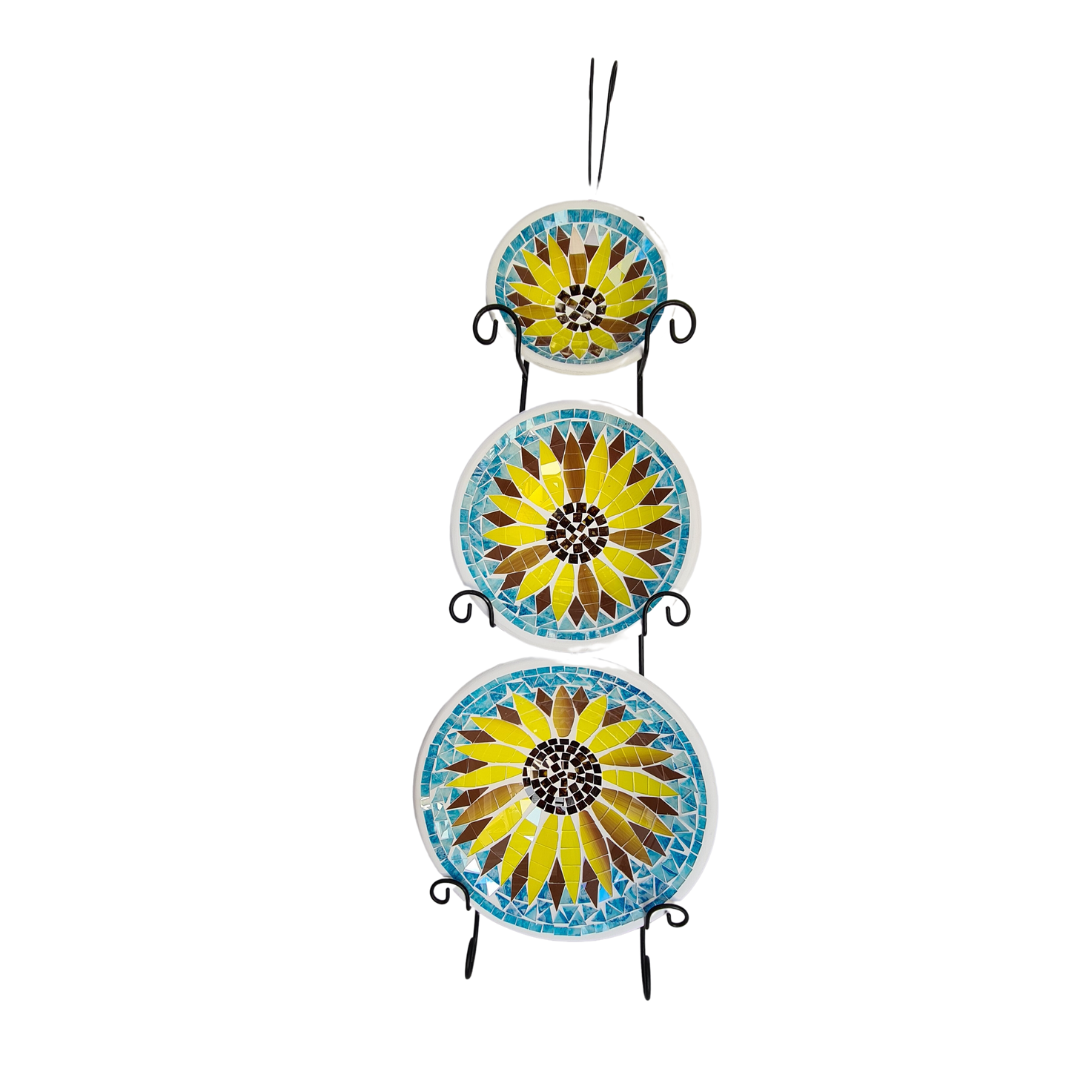 Ceramic glassware bowls set of 3 sun flower patterns