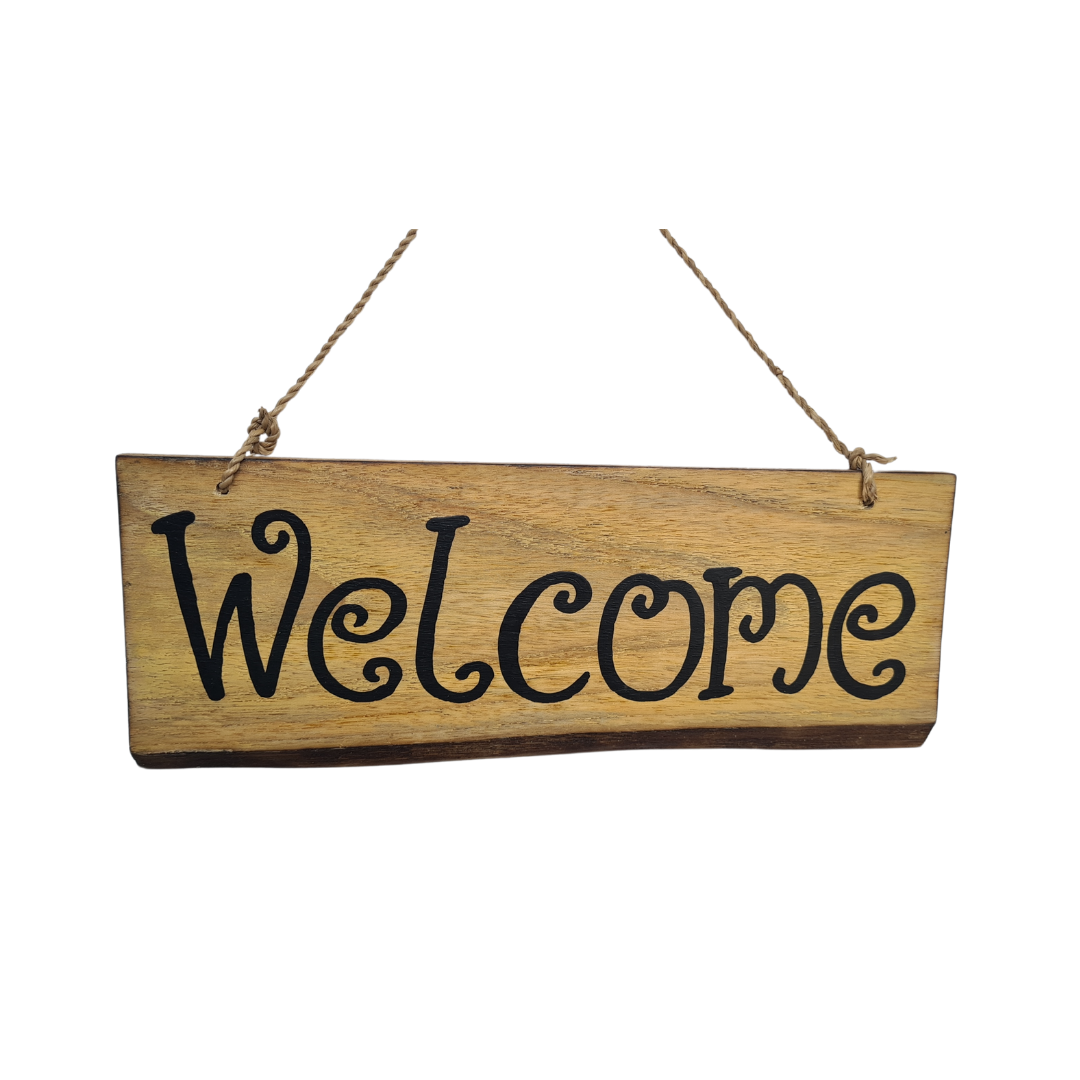 wooden wall plaque, "Welcome" 30 cm