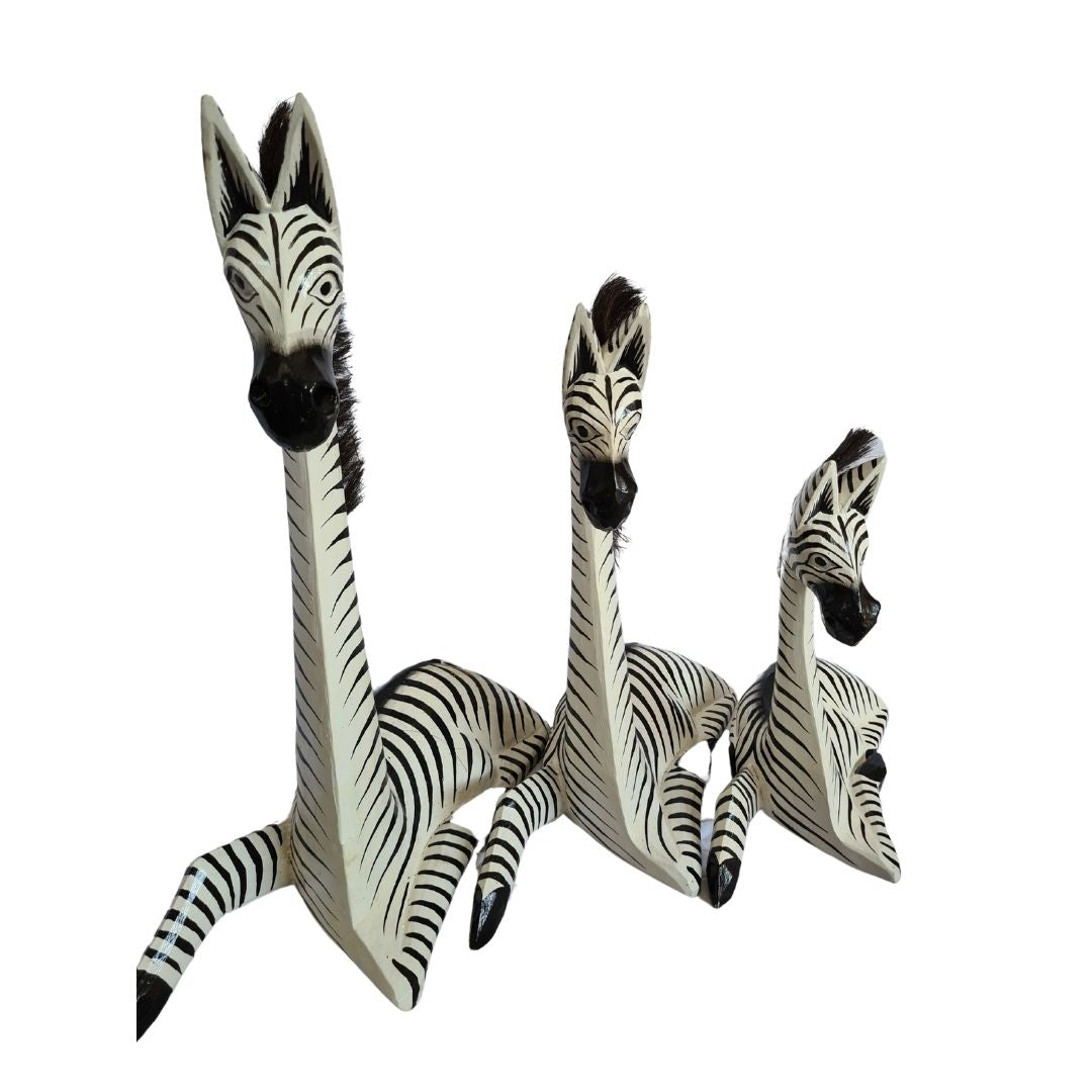 Zebra sitting - set of 3 - 30, 40 & 50cm