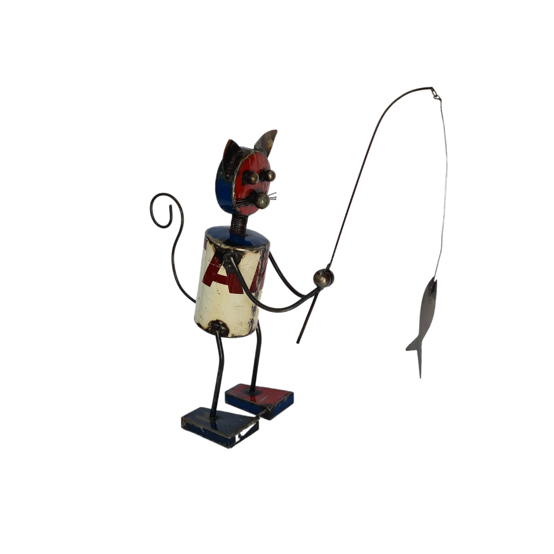 Metal cat fishing 55 x 25 x 44 cm