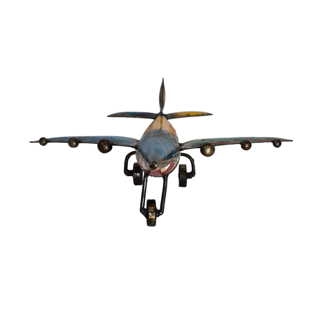 Metal jet plane model 40 x 40 cm