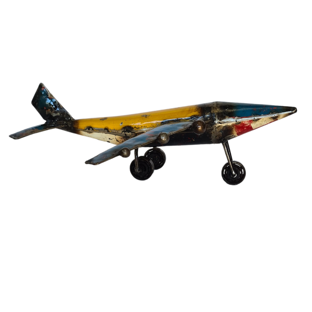 Metal jet plane model 40 x 40 cm