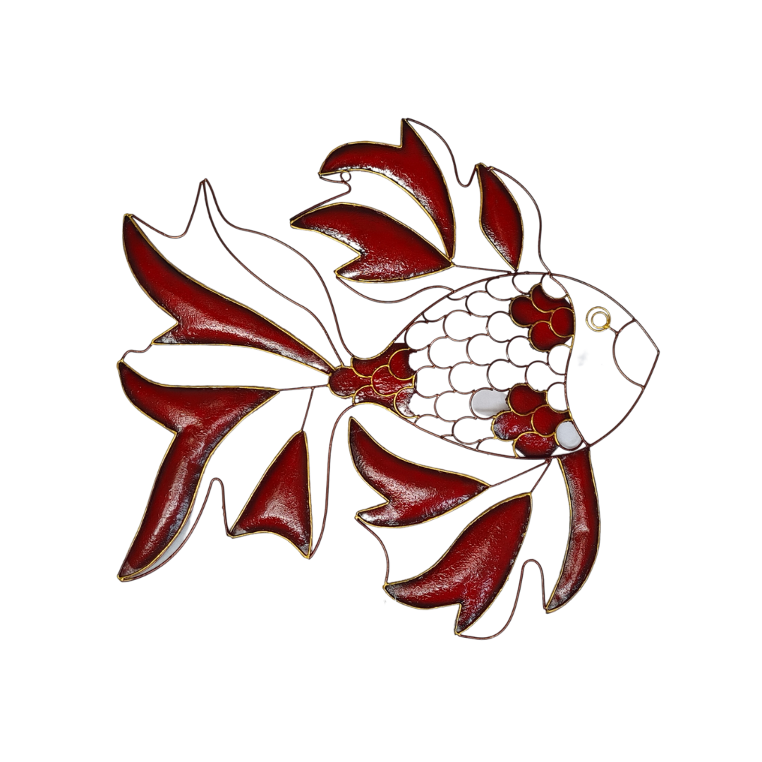 Fish Koi wired wall hanging in red 50 cm