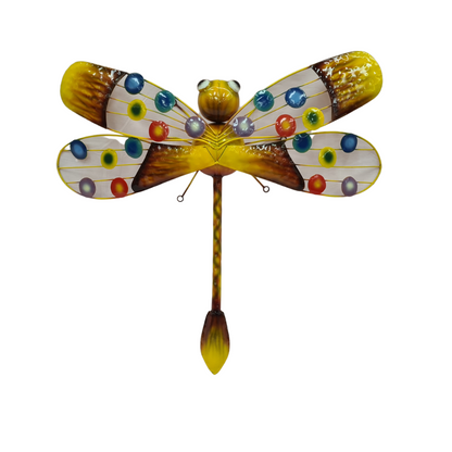 Dragonfly metal art in gold colours 50 x 45 cm