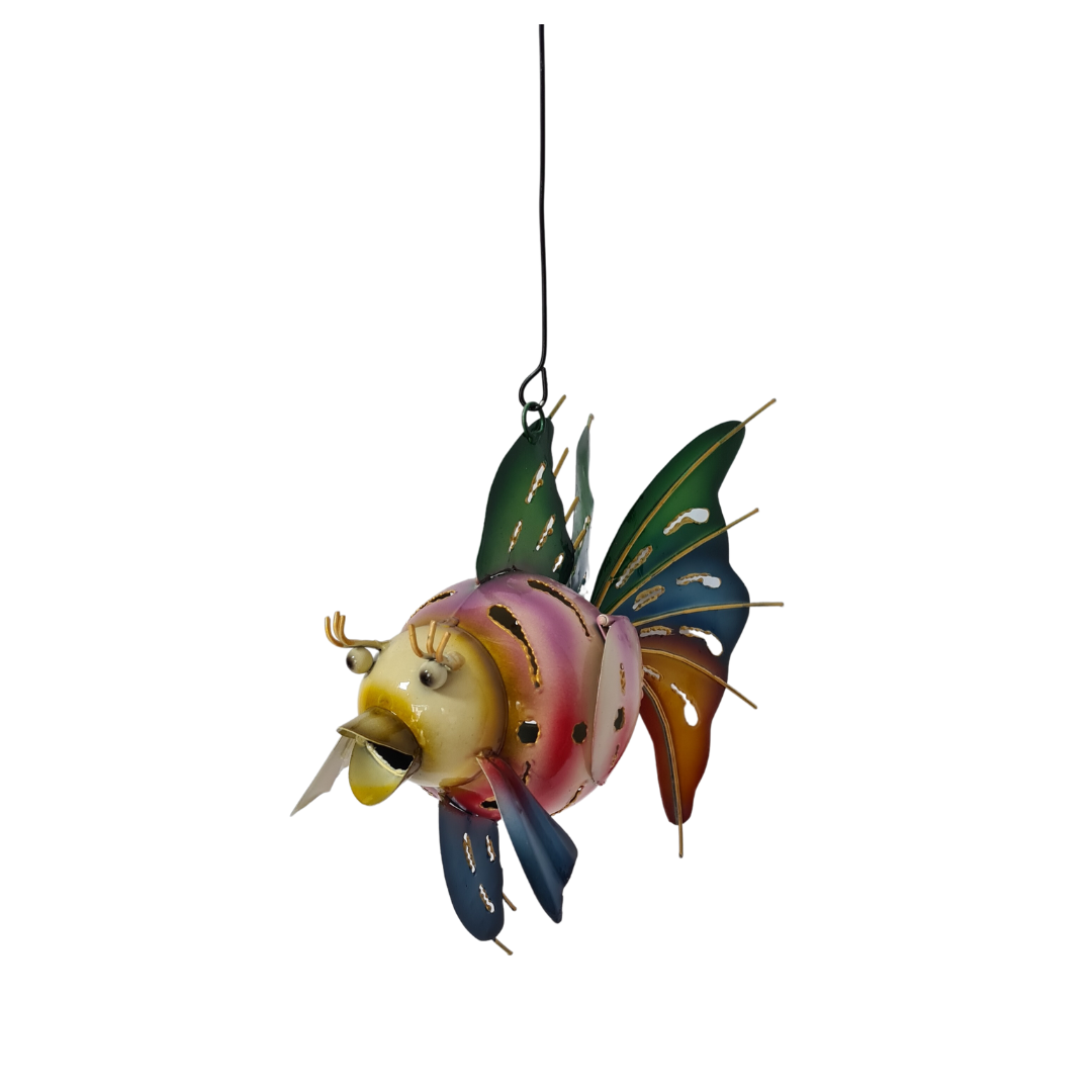 Fish Koi hanging tea light holder 30 cm tall
