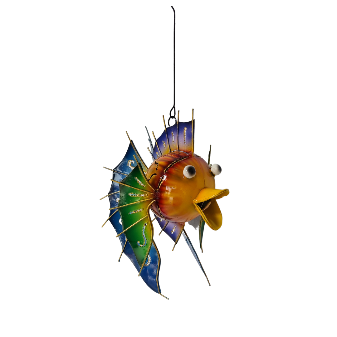 Fish leaf hanging tea light holder 30 cm tall