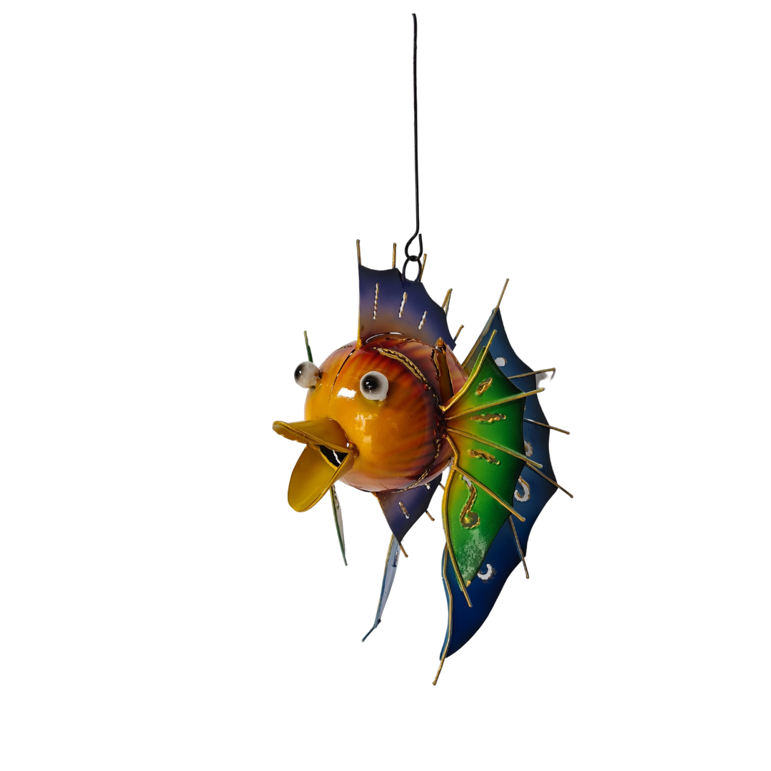 Fish leaf hanging tea light holder 30 cm tall