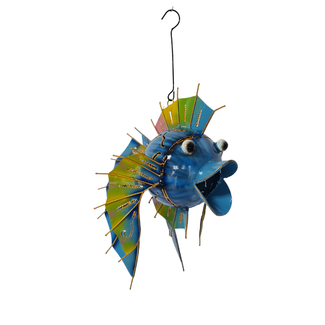 Fish leaf hanging tea light holder 32 cm tall