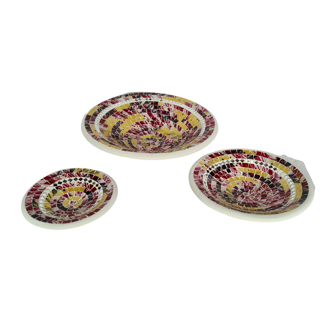 Ceramic glassware bowls set of 3 vivid colours