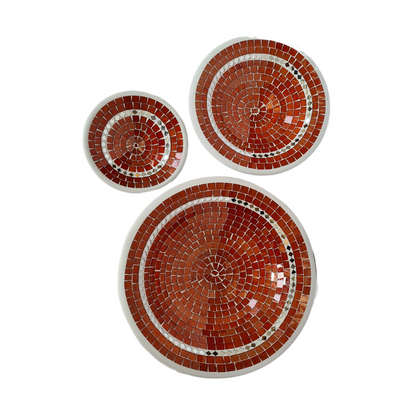 Ceramic glassware bowls set of 3 orange colours