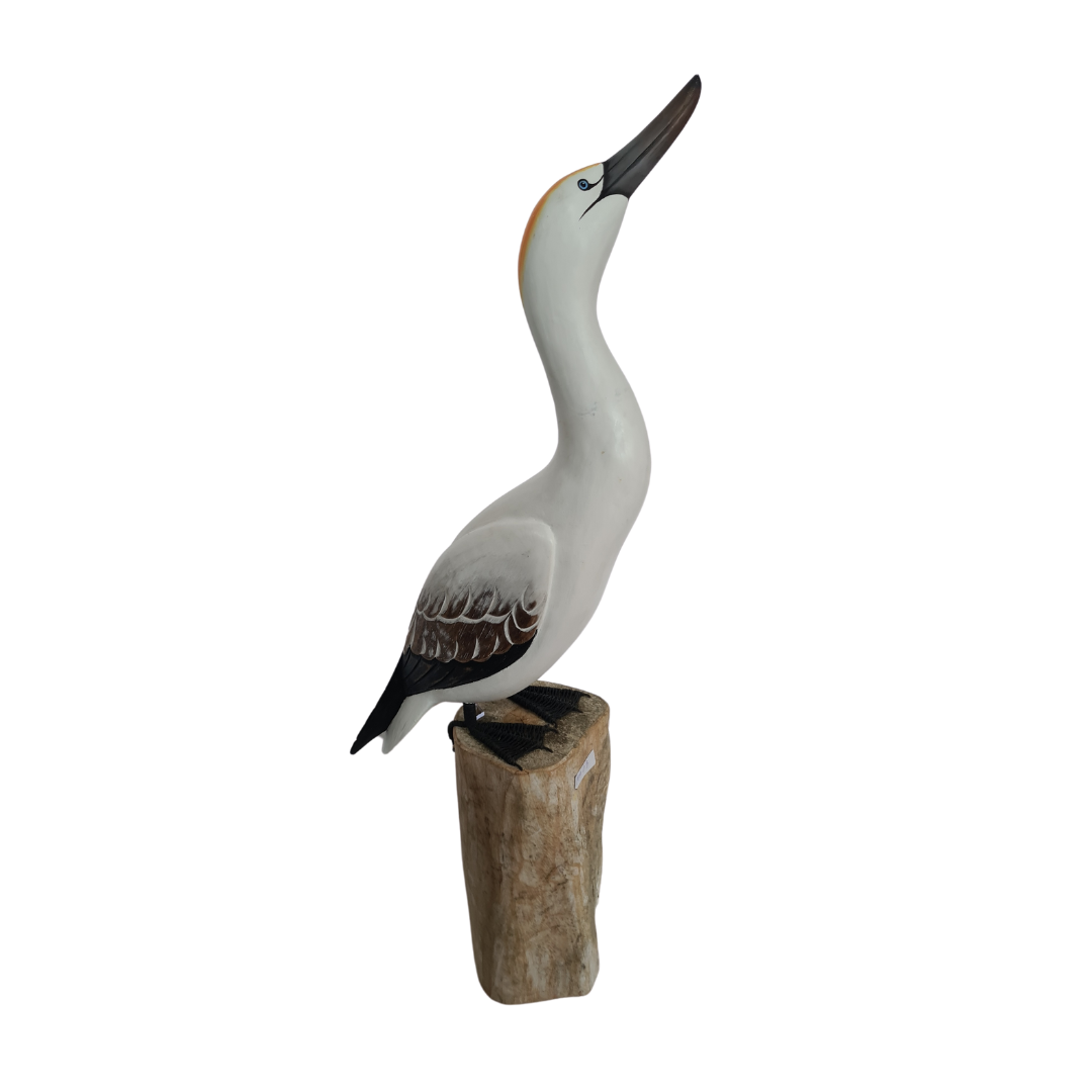 Garnet bird figurine on post 65 cm tall