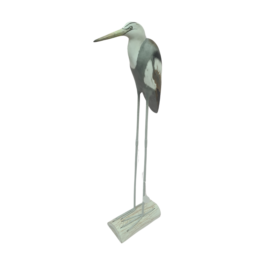 Heron bird figurine on stand 100 cm tall