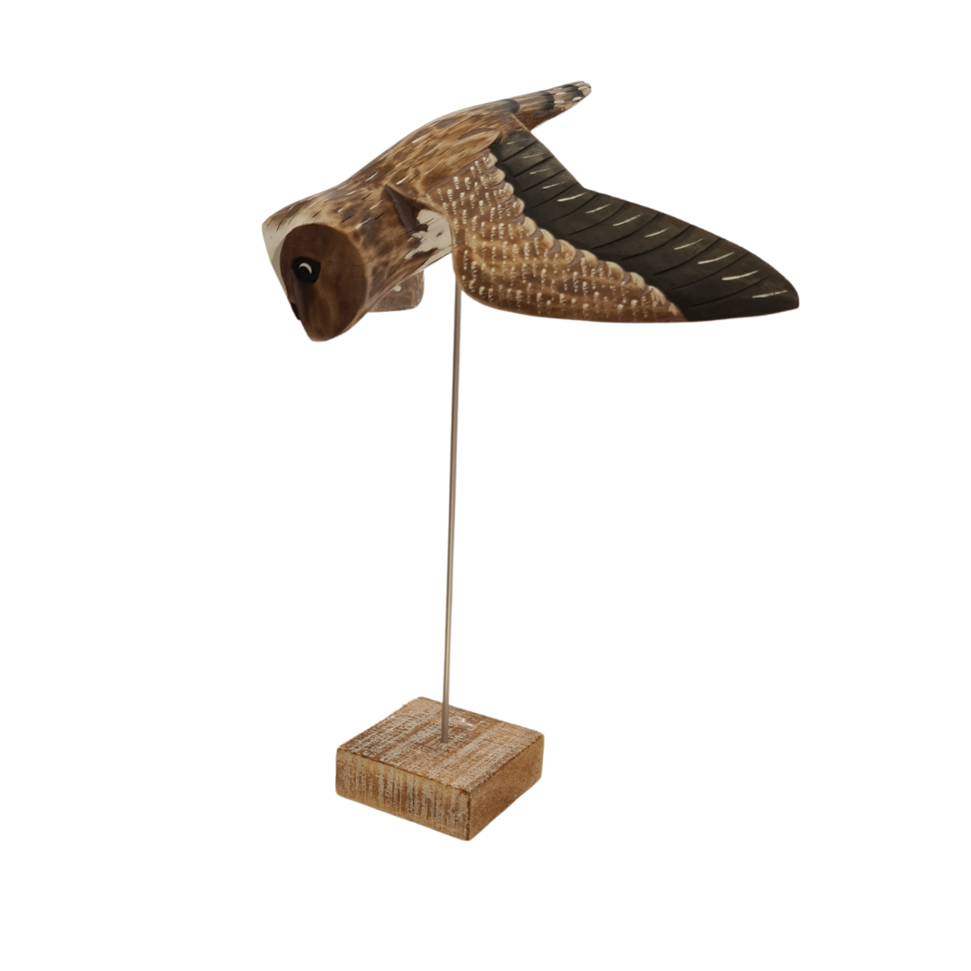 Owl wooden figurine flying 27 x 40cm