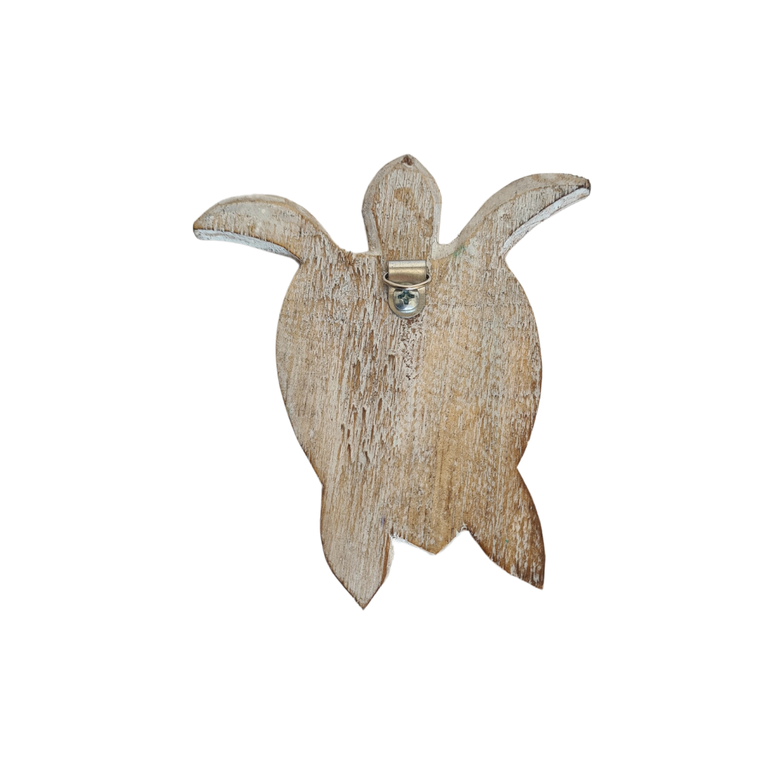 Turtle wooden wall hanging green 11 cm