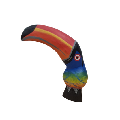 Macaw wooden bird figure blue 10 cm