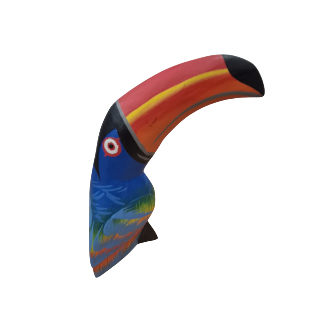 Macaw wooden bird figure blue 10 cm
