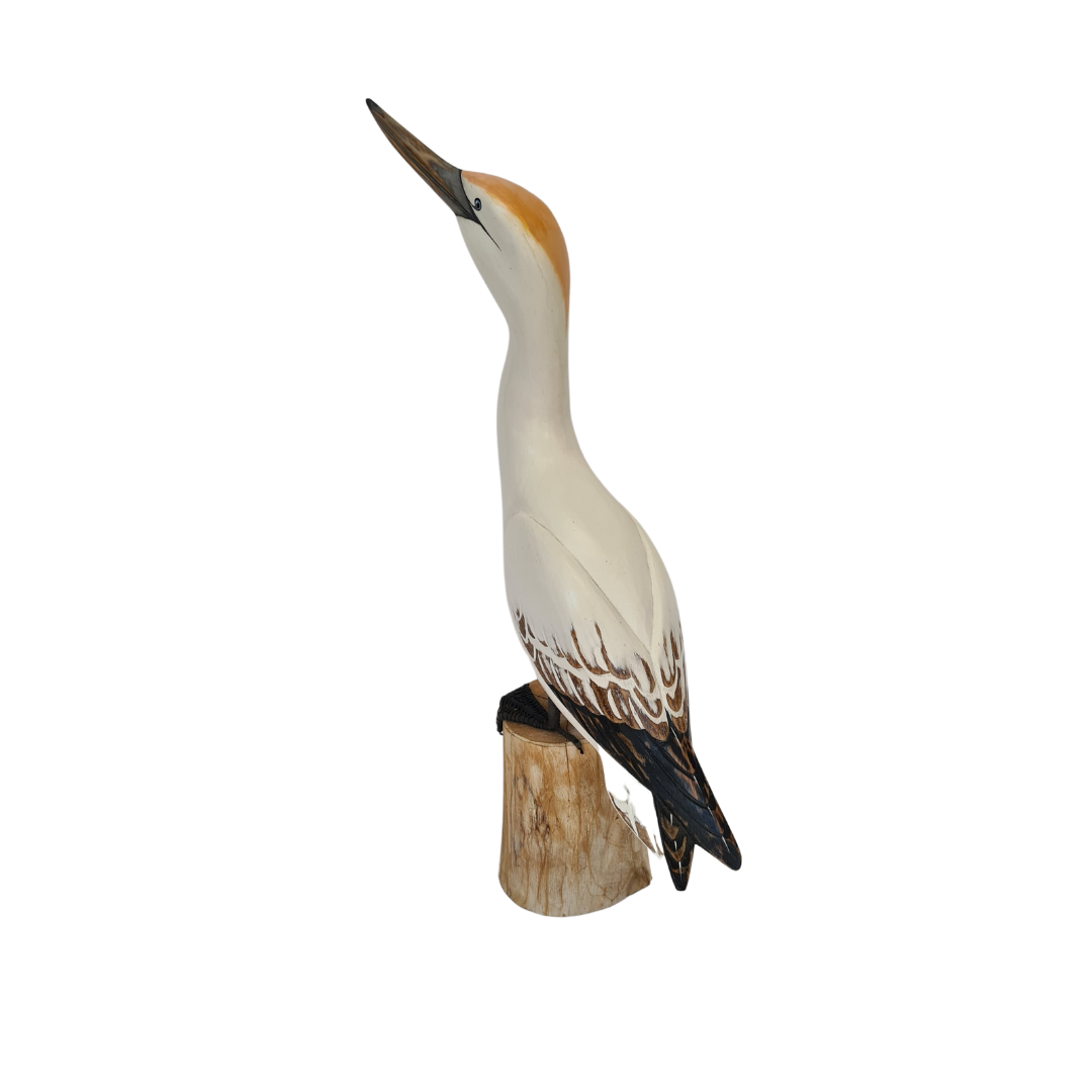 Gannet figure sitting on post in white 570 cm tall