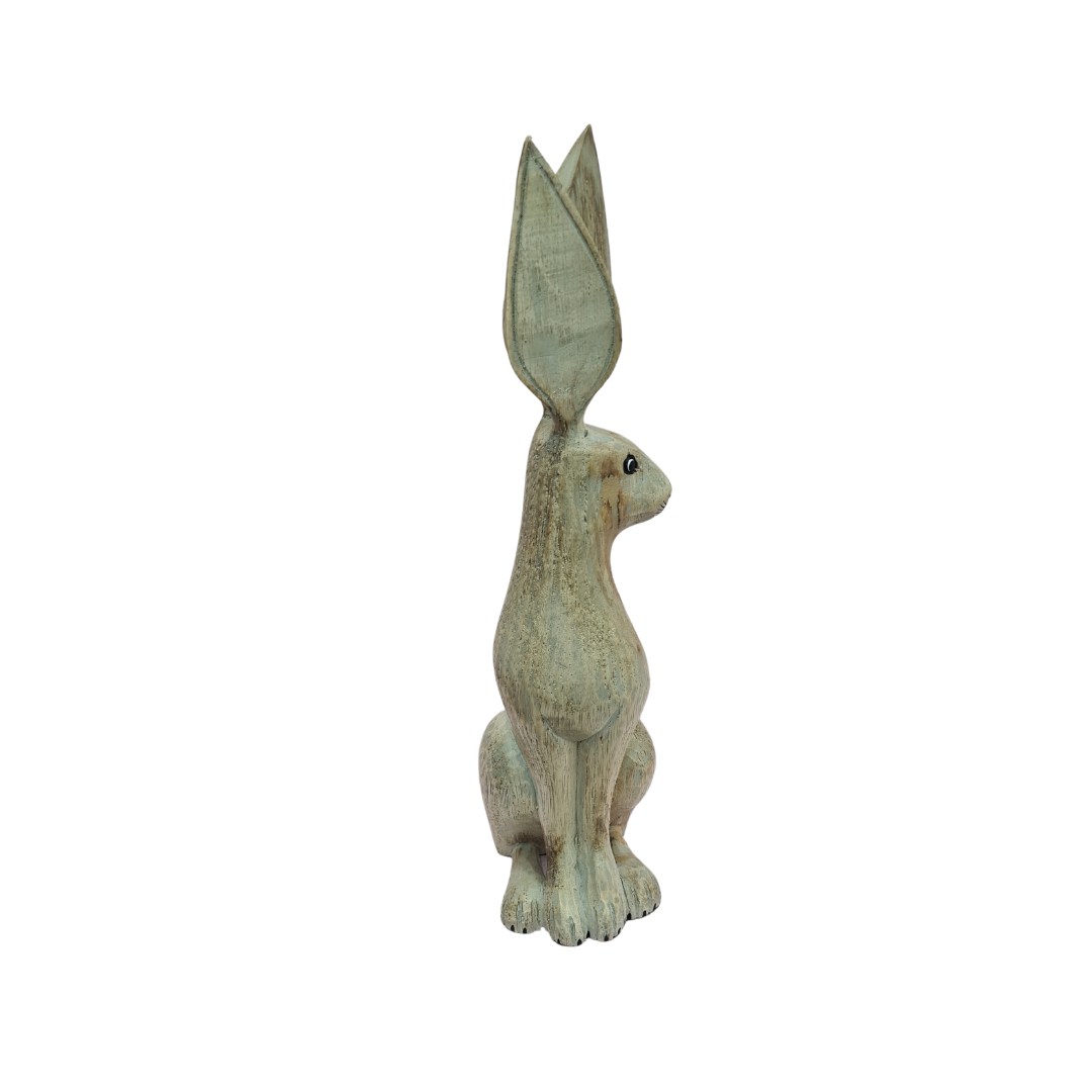 Rabbit carved wooden figure 45 cm