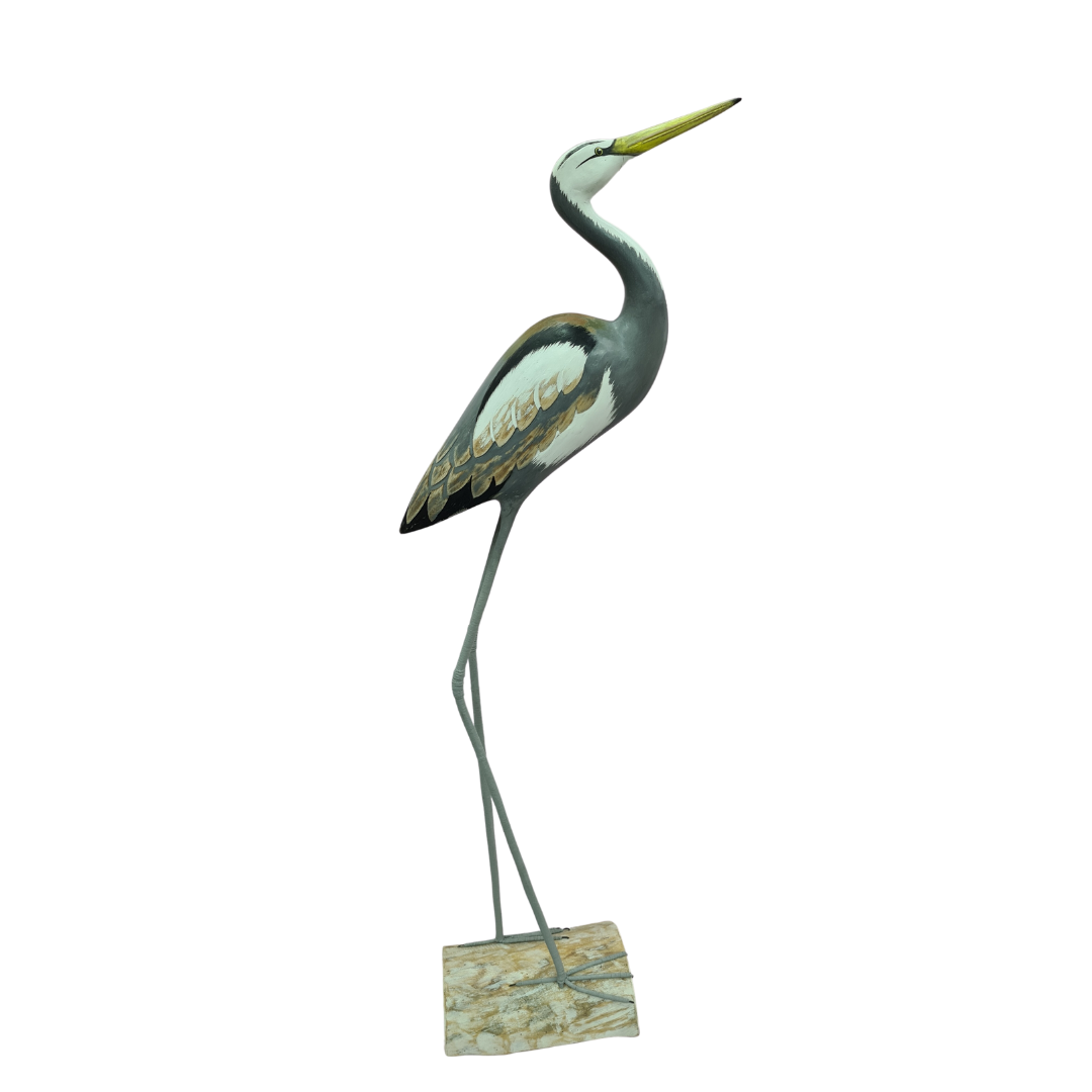 Heron wooden bird figure  100 cm tall