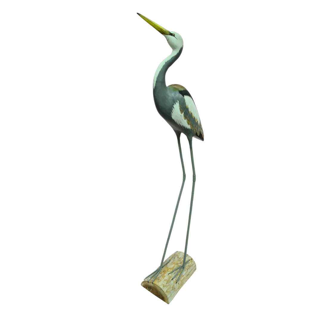 Heron wooden bird figure  100 cm tall