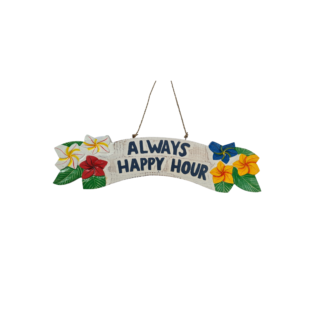 Wall hanging &quot;Always Happy Hour&quot; with flower shapes 40cm