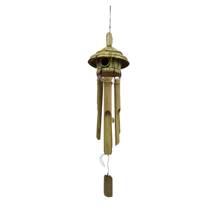 Bamboo bird house with chimes 50 cm long