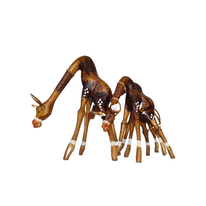 Giraffe set of 3 bending natural colour 60, 50 &amp; 45 cm
