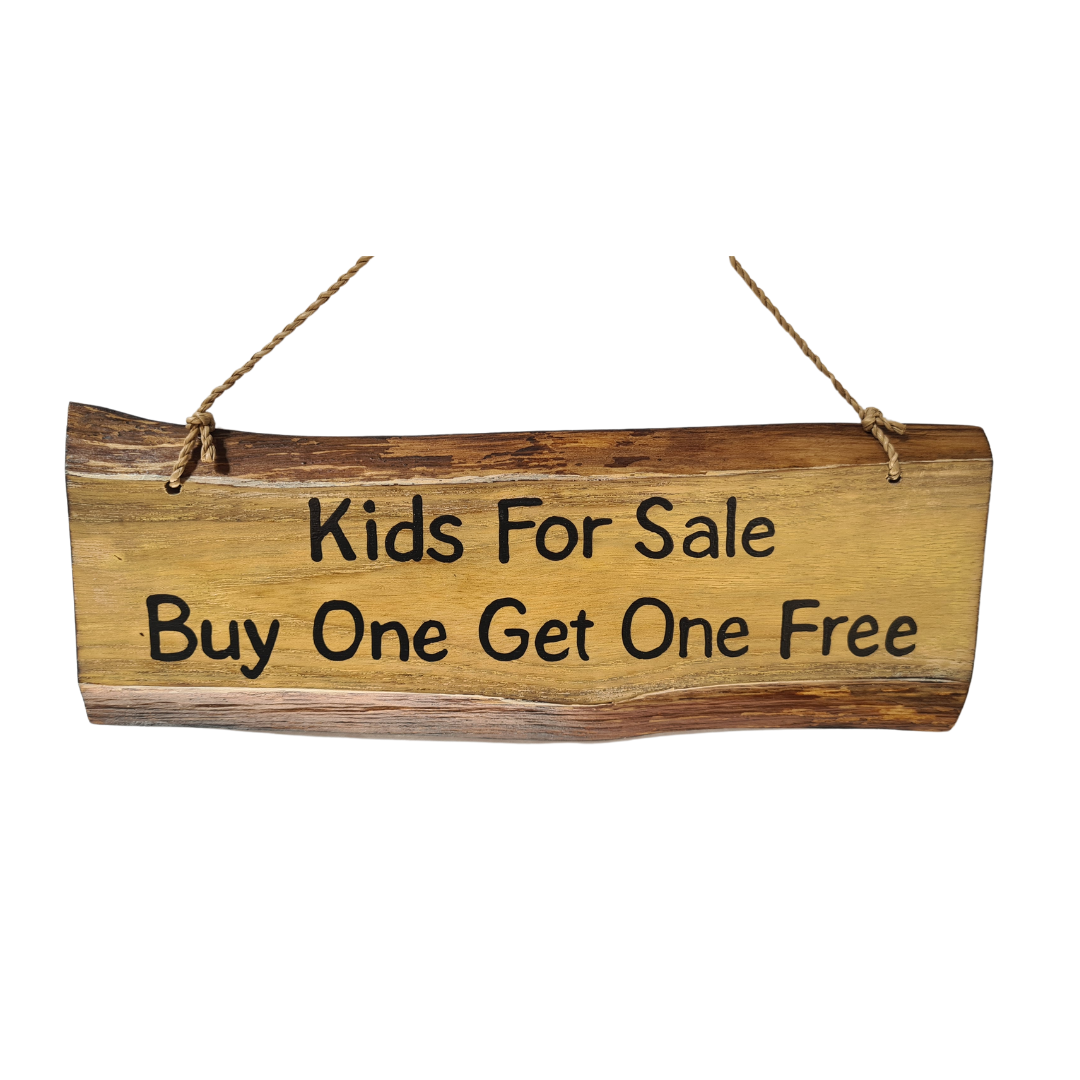 Wall hanging  &quot;Kids for Sale&quot; 30 cm long
