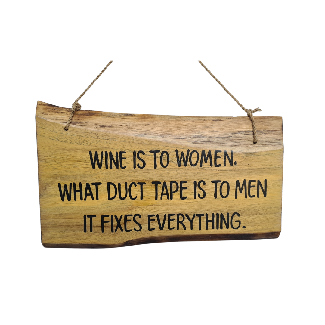 wooden wall plaque, &quot;Wine is to women...&quot; 30 cm
