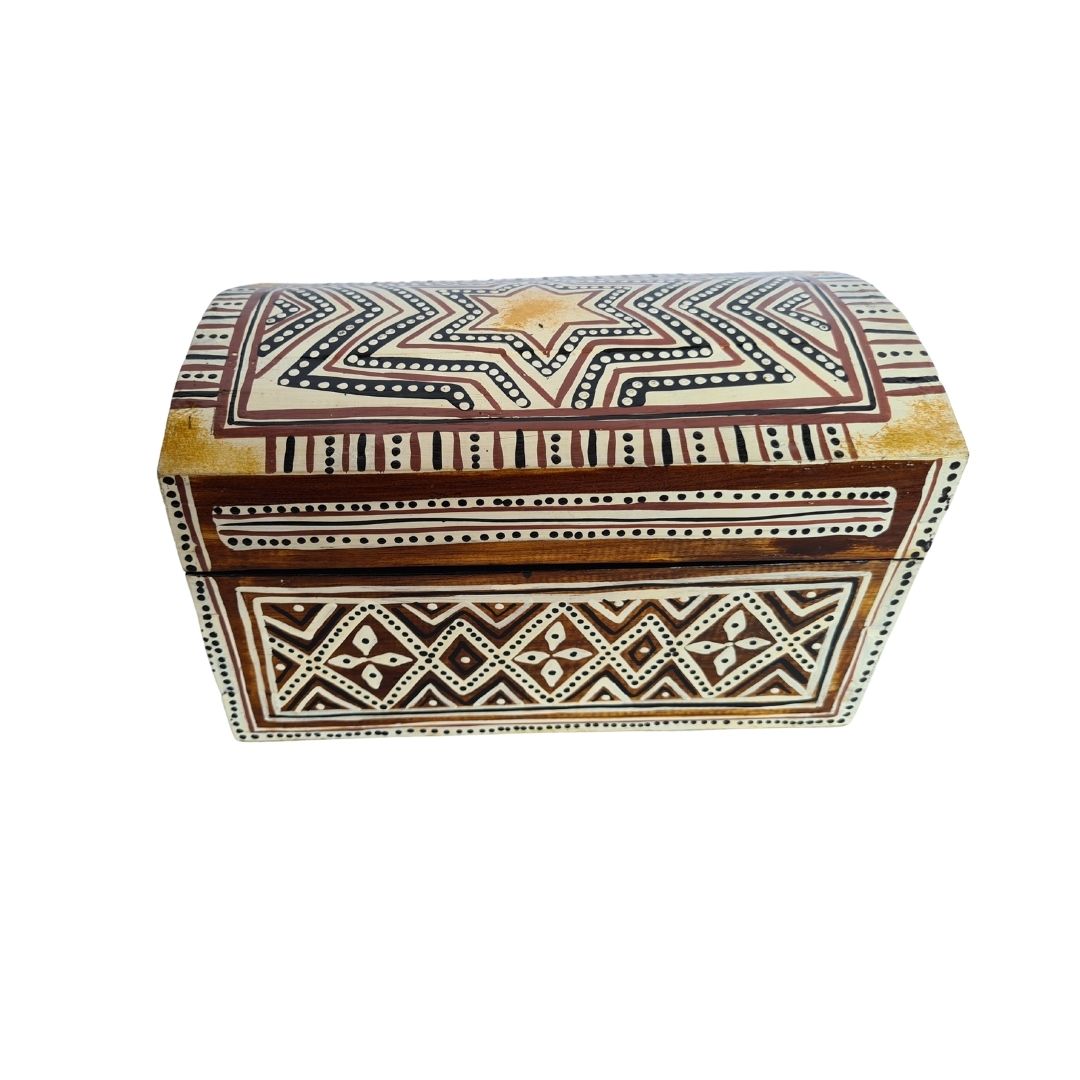 dot painted wooden box