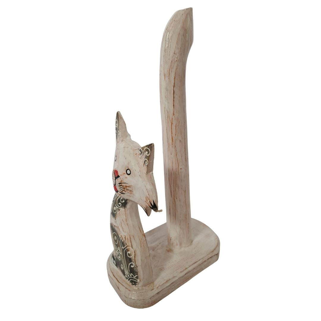 Floor sitting toilet tissue holder - cat