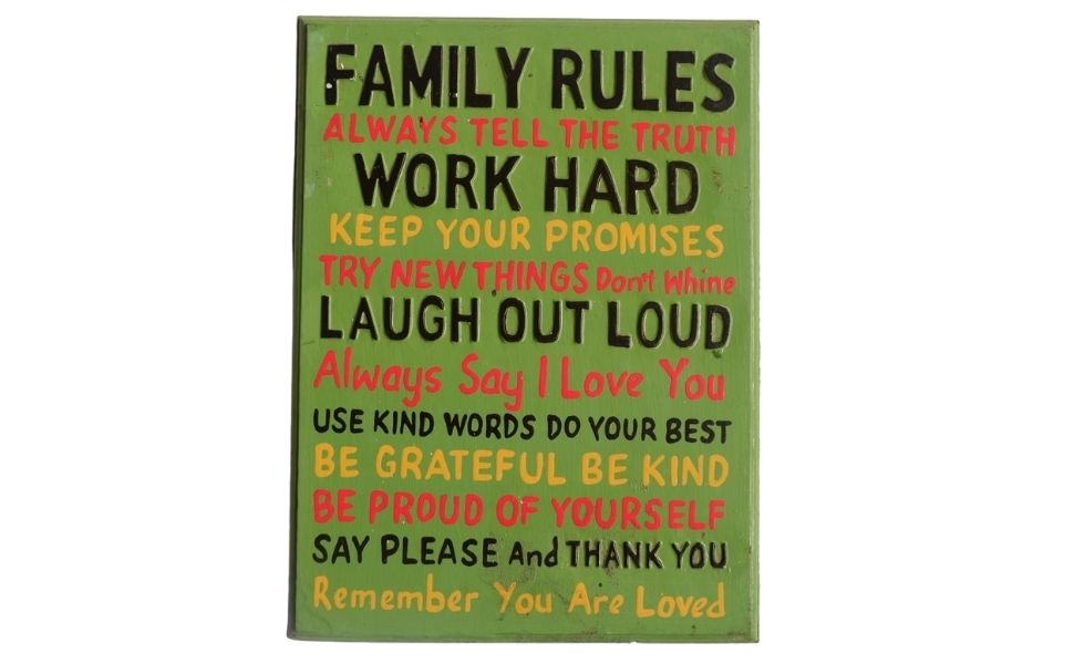 Wall Plaque - Family Rules always tell the truth ....