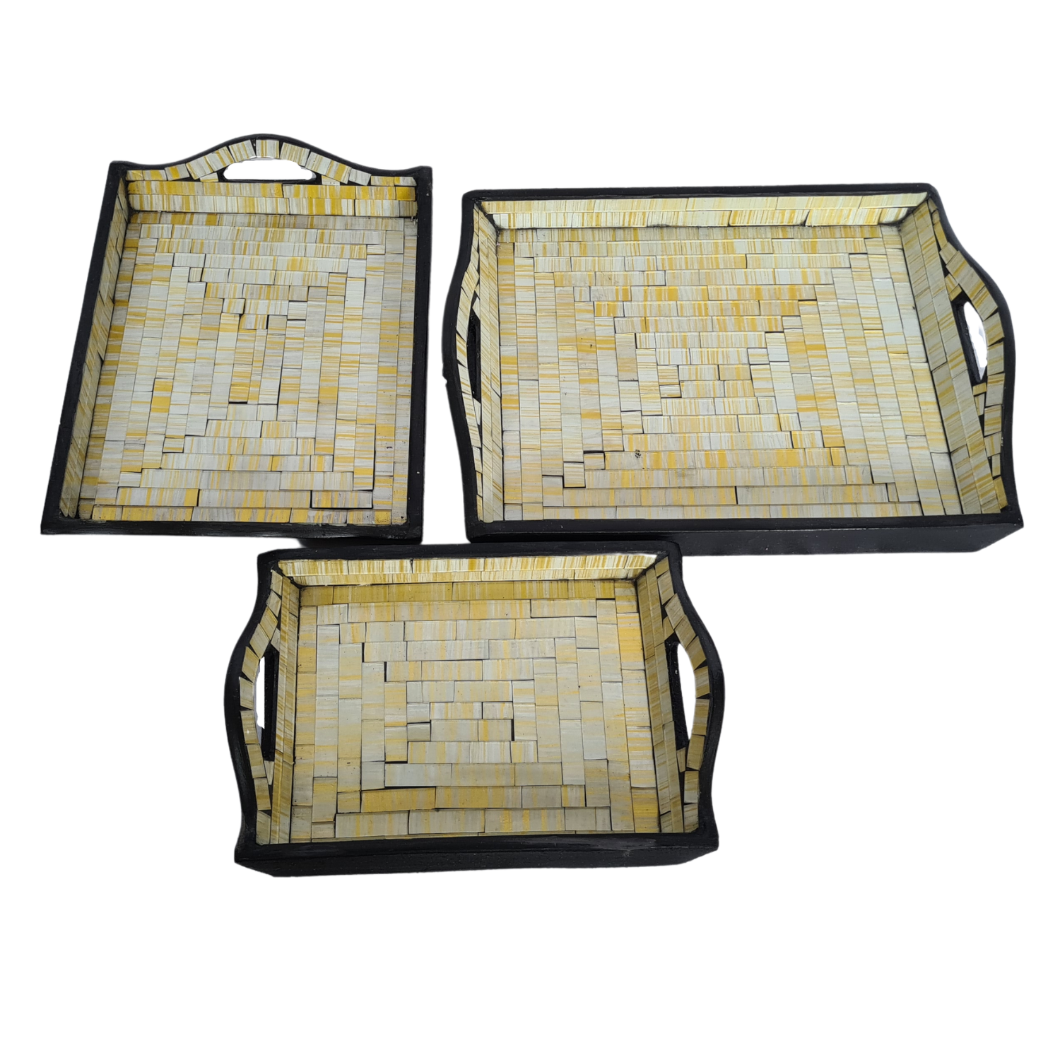 Ceramic rectangular tray set 40, 30 &amp; 20cm