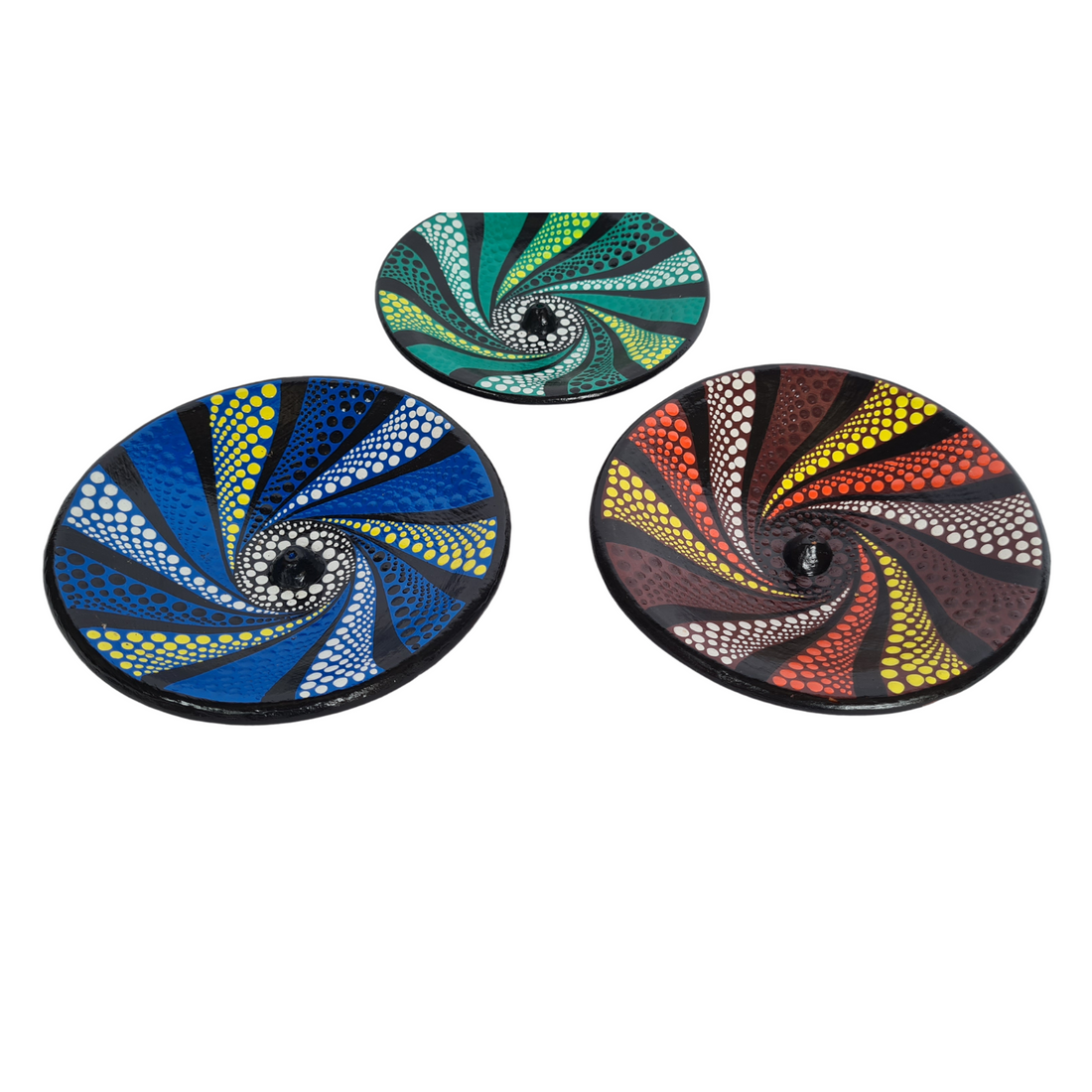 Ceramic incense plate swirl design multiple colours GW51