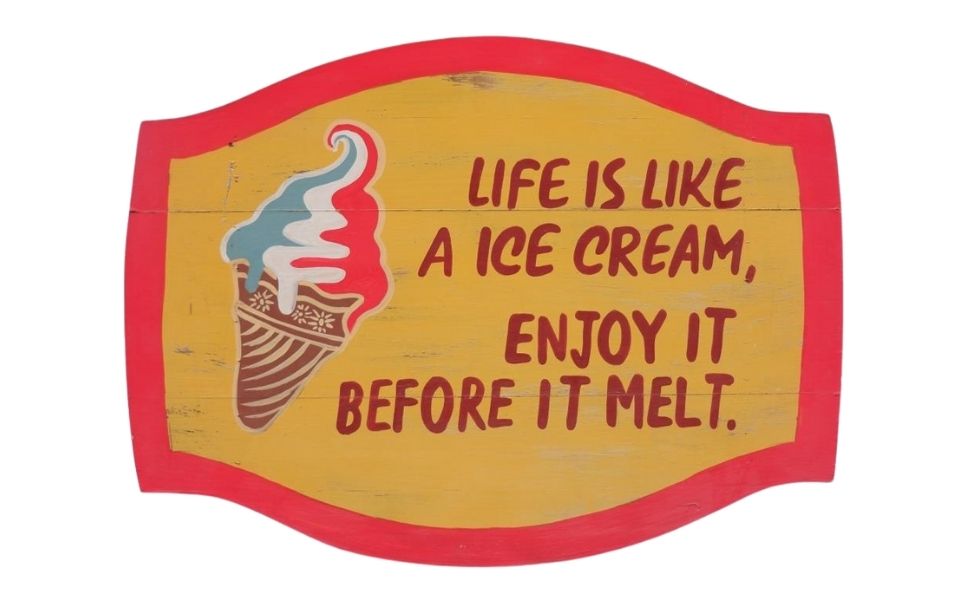 Wall Plaque - Life is like a ice cream enjoy it before it melts