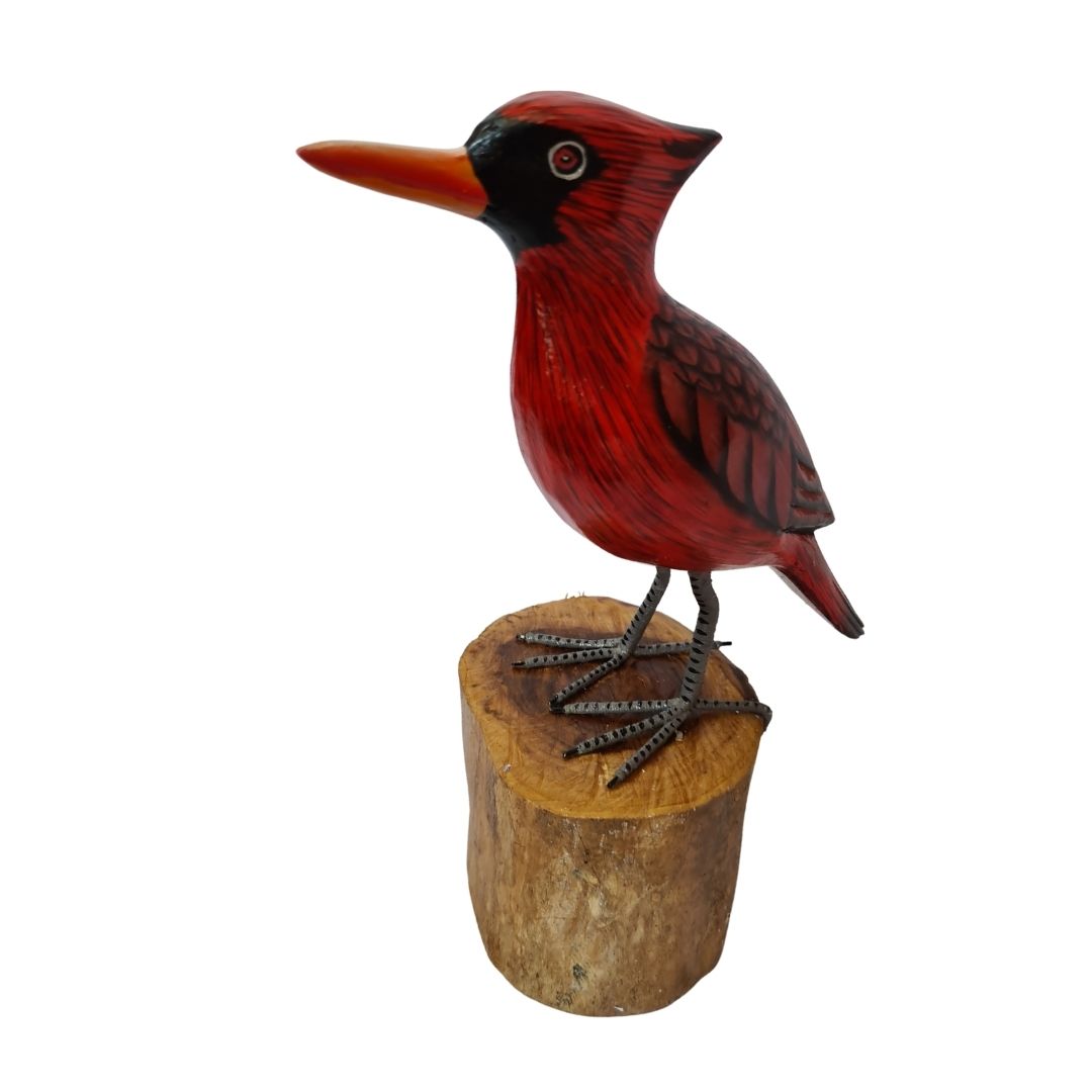 Wooden blue bird stand on the wooden stakes 15cm