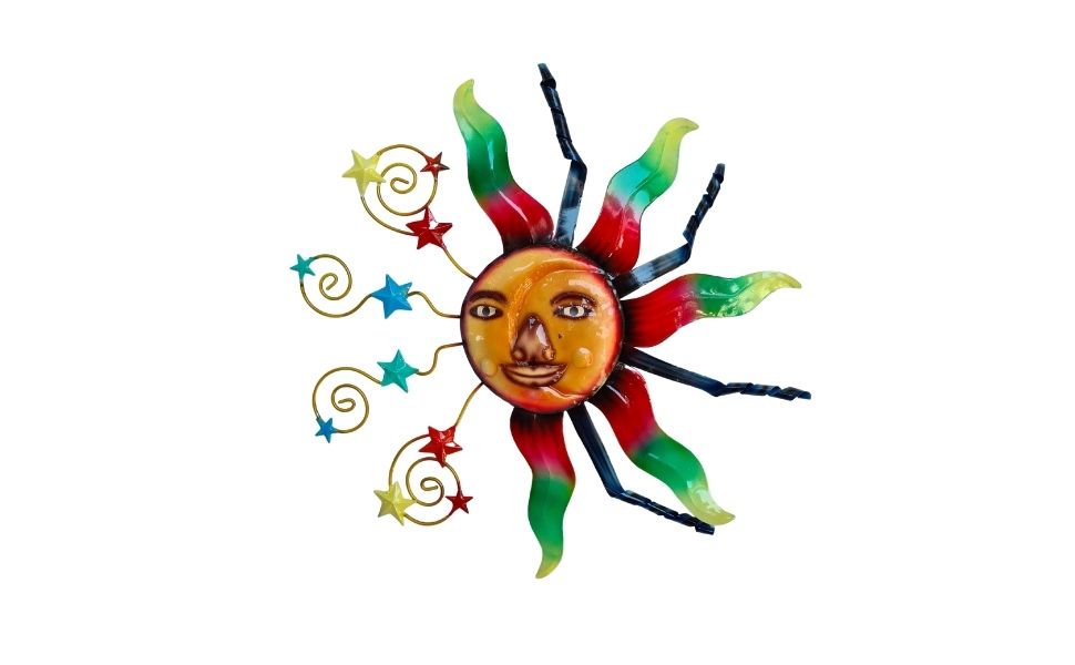 Sun feature colourful wall hanging