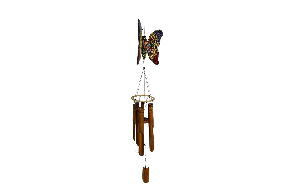 Windchime Butterfly dot painted red shades (22)