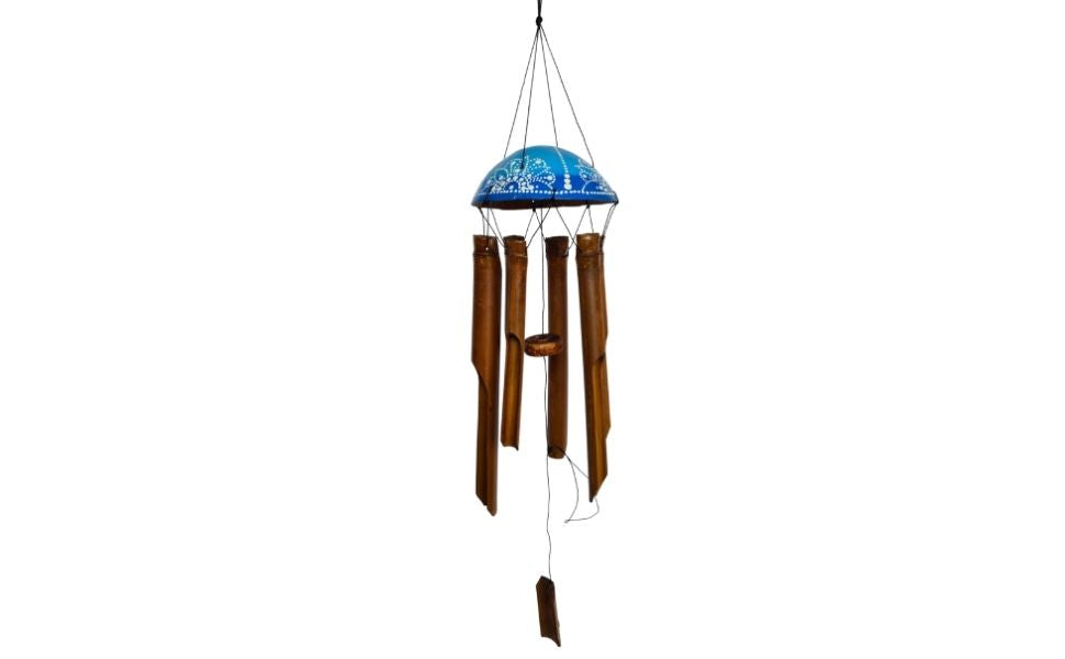 Windchime coconut painted blue (a)