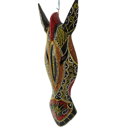 Zebra mask black finish with red/orange/yellow patterns 50cm (E)