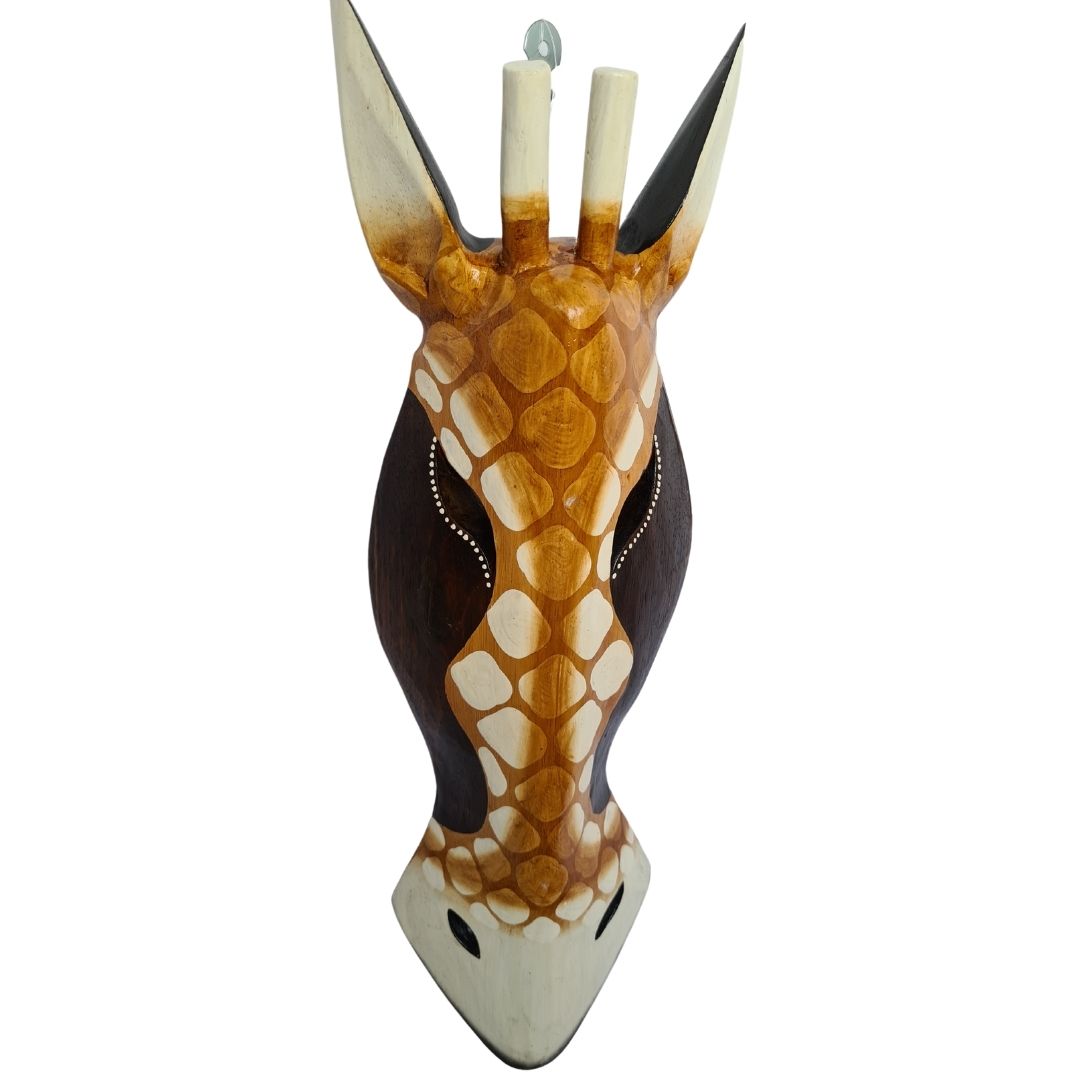 Zebra mask dark finish with strong white &amp; brown patterns 50cm (O)